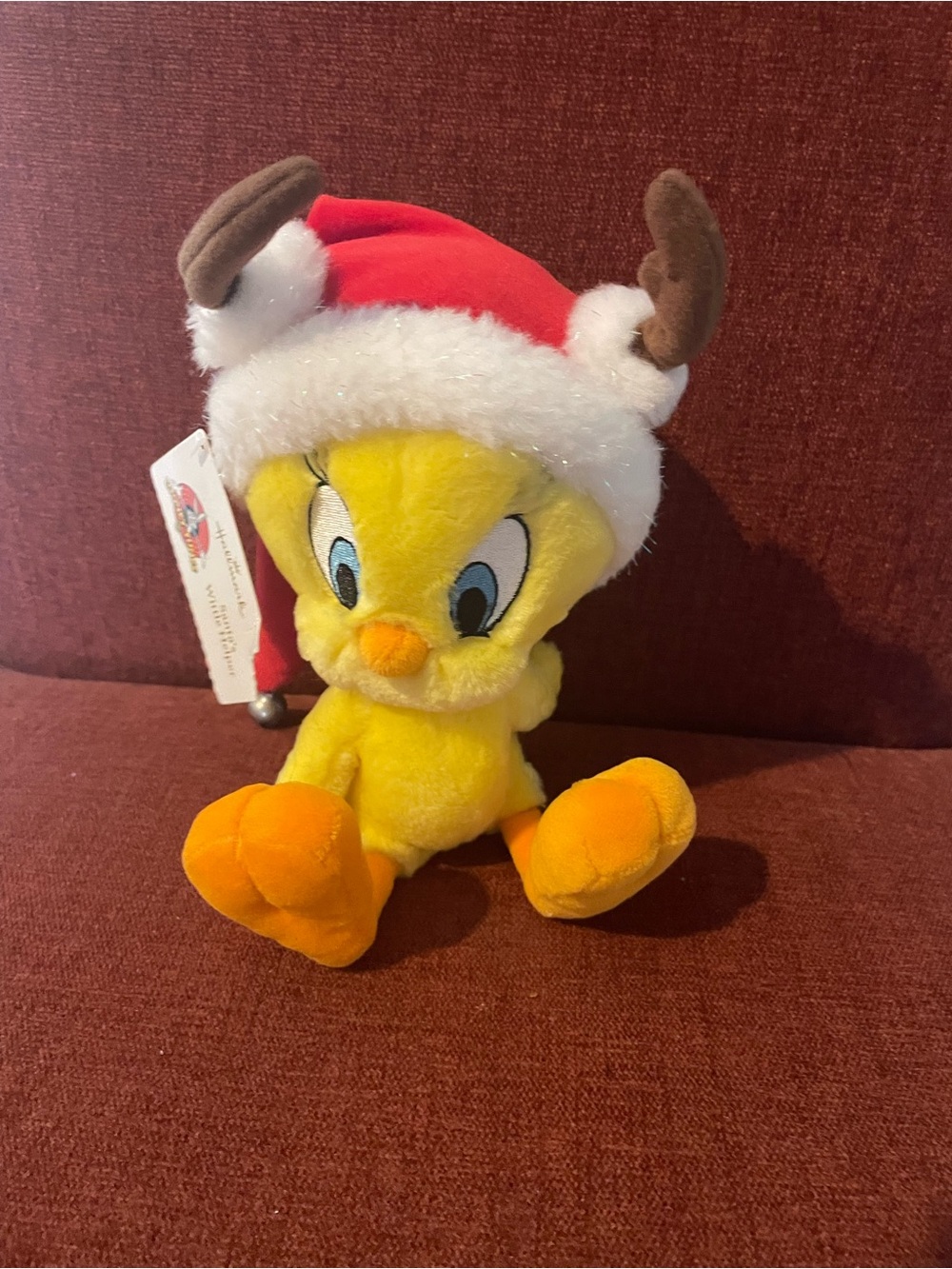 Tweety Holiday Plush Toy - Yellow with Red Santa Hat